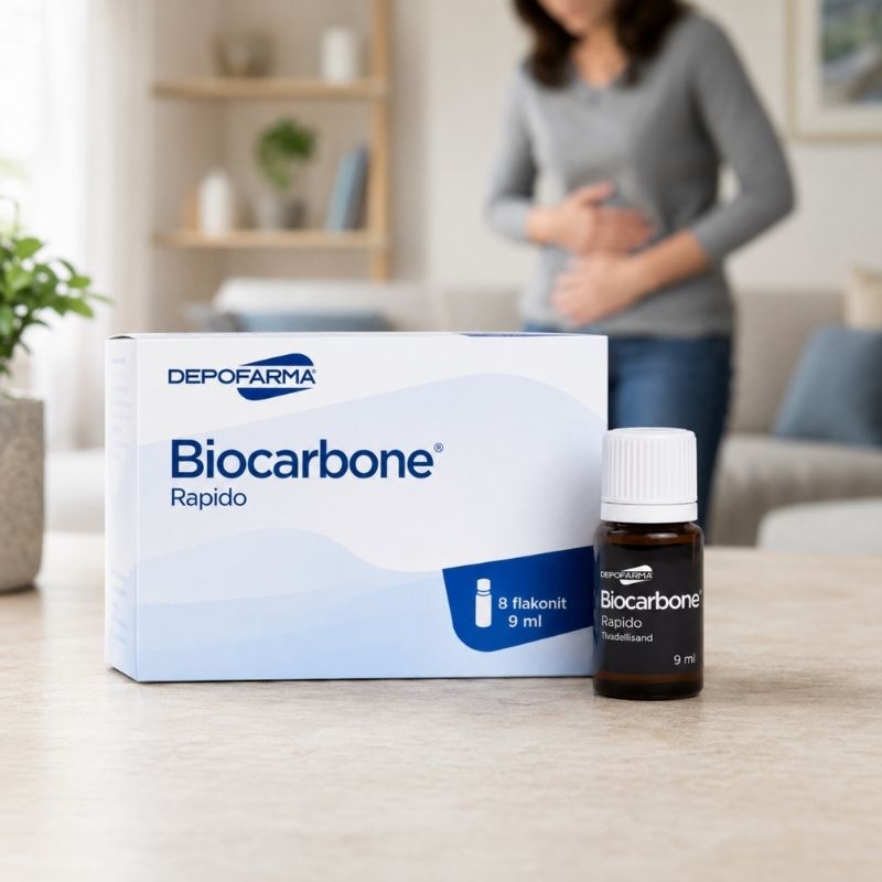 Biocarbone Rapido kõhupuhituse gaaside ja gaasivalude korral